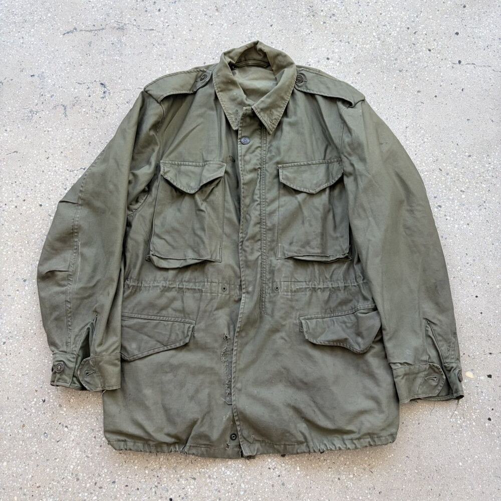 Vintage 50s M-65 OG-107 Army Military Green Field Jacket